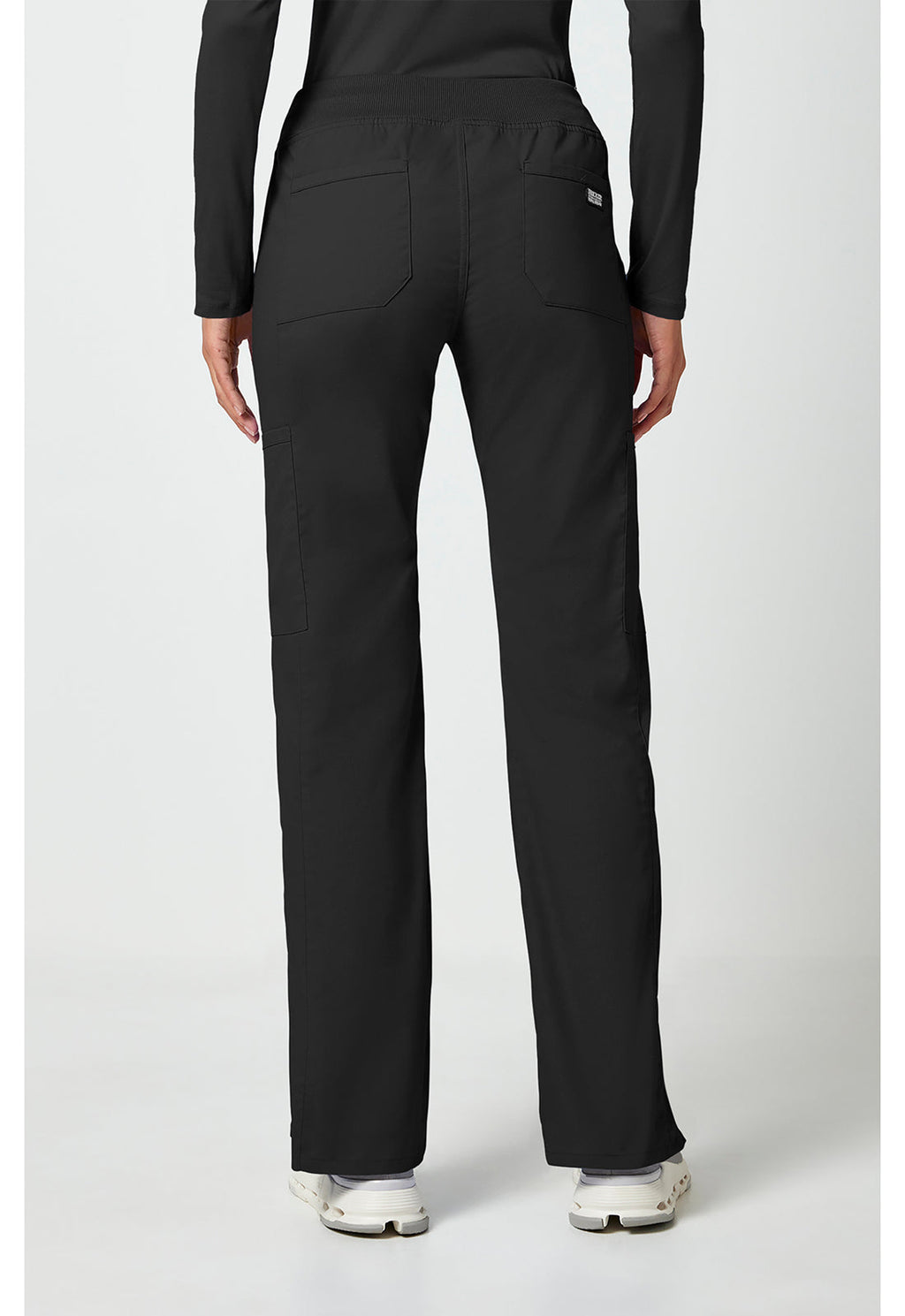 Workwear Professionalessionals WW170 Women's Mid Rise Straight Leg Pull-on Cargo Scrub Pants Black