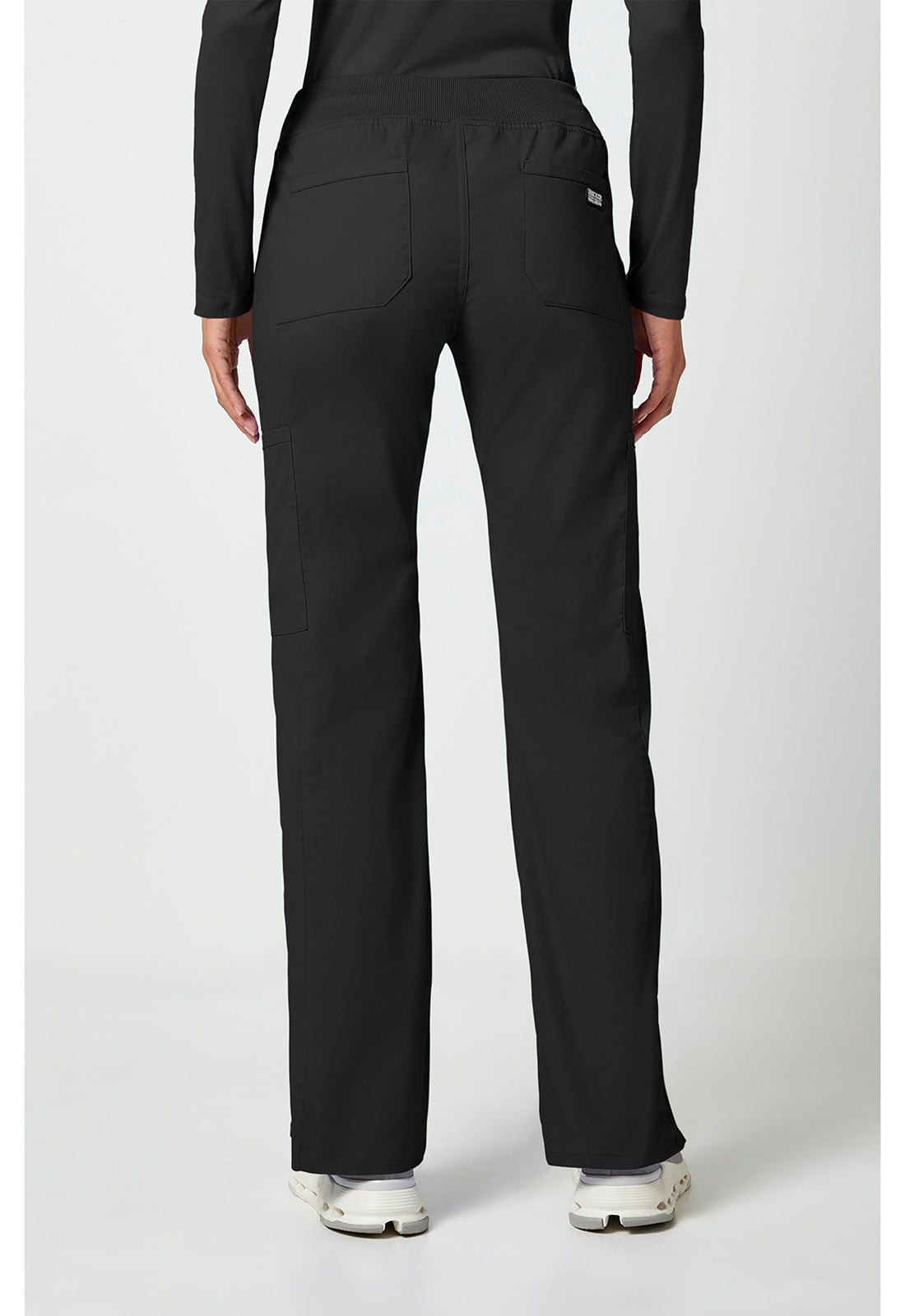 Workwear Professionalessionals WW170 Women's Mid Rise Straight Leg Pull-on Cargo Scrub Pants Black