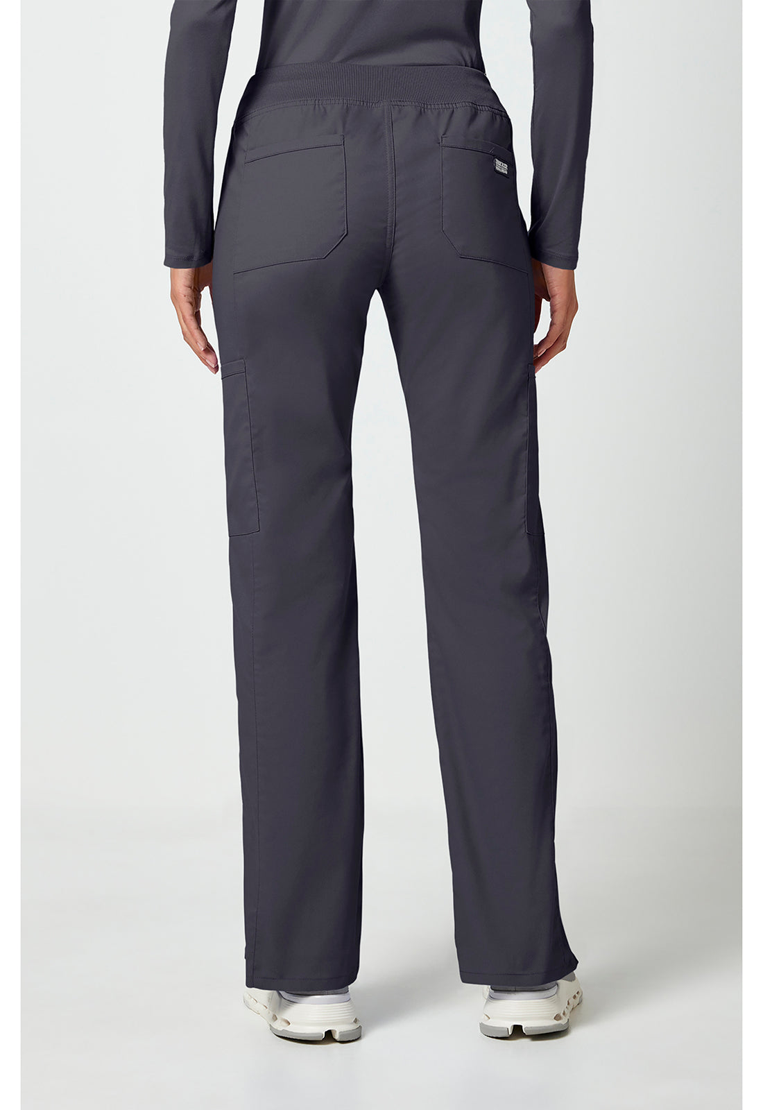 Workwear Professionalessionals WW170 Women's Mid Rise Straight Leg Pull-on Cargo Scrub Pants Pewter