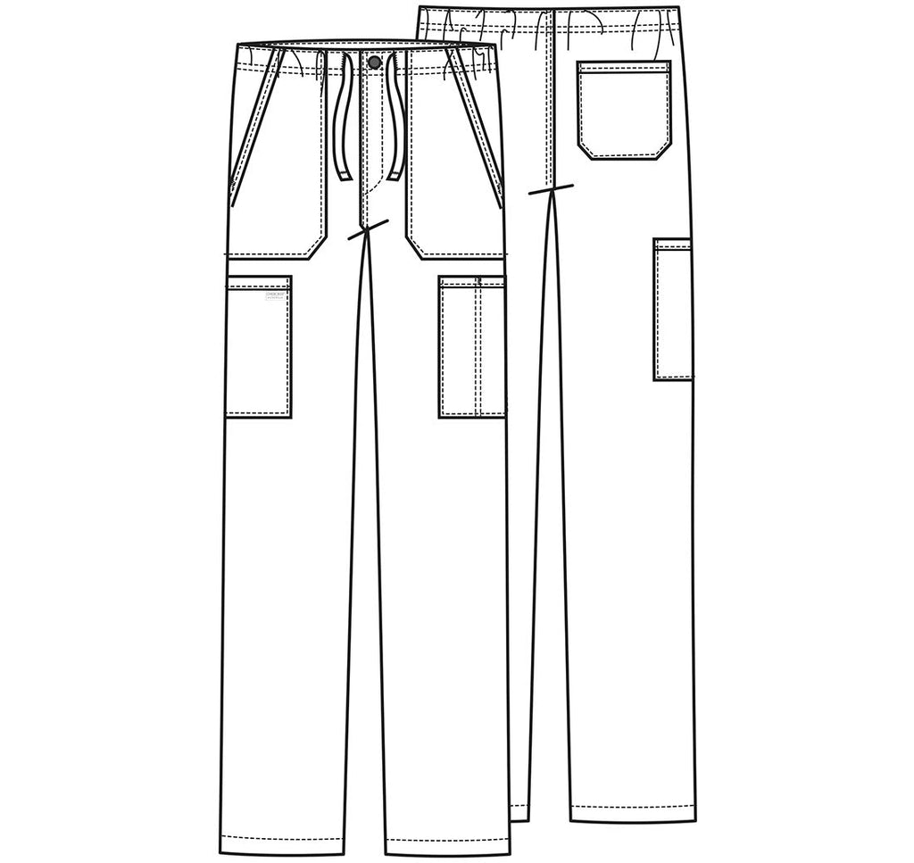 Workwear Professionalessionals WW190 Men's Tapered Leg Fly Front Cargo Scrub Pants Pewter