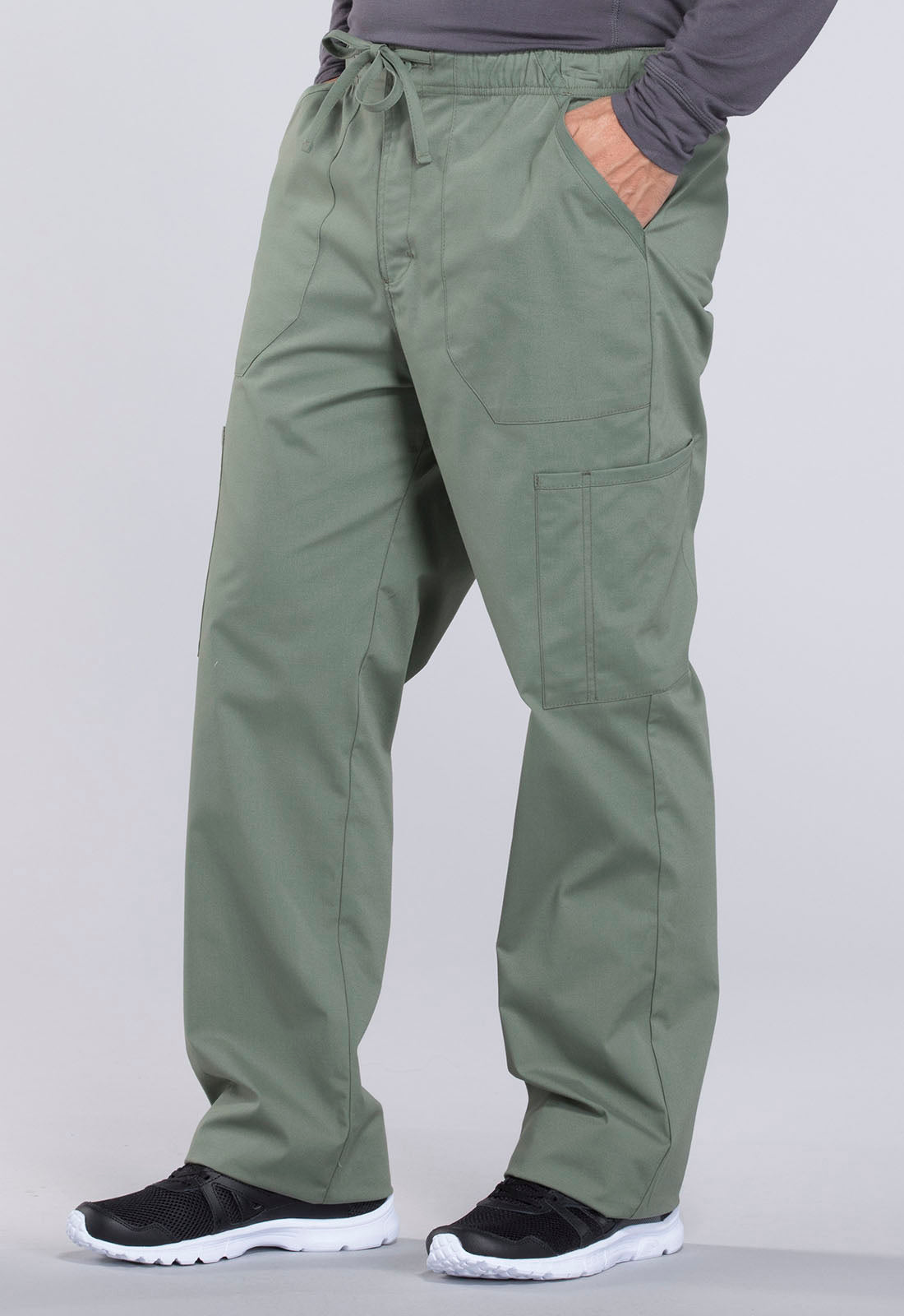 Professionals WW190 Men's Tapered Leg Fly Front Cargo Pants Olive