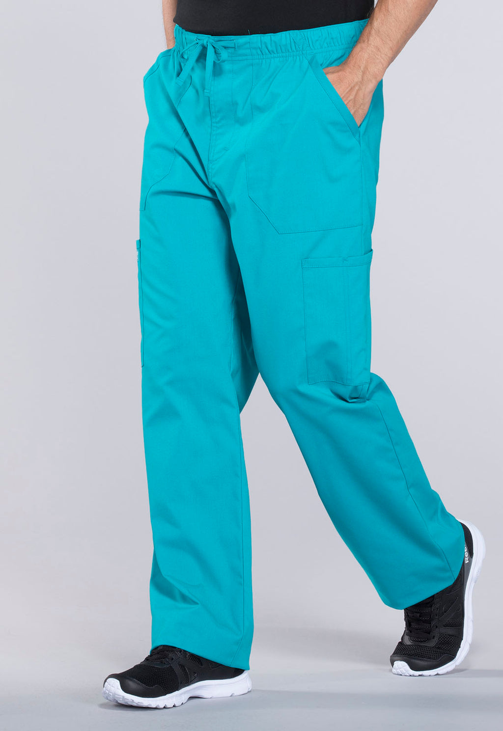 Professionals WW190 Men's Tapered Leg Fly Front Cargo Pants Teal Blue