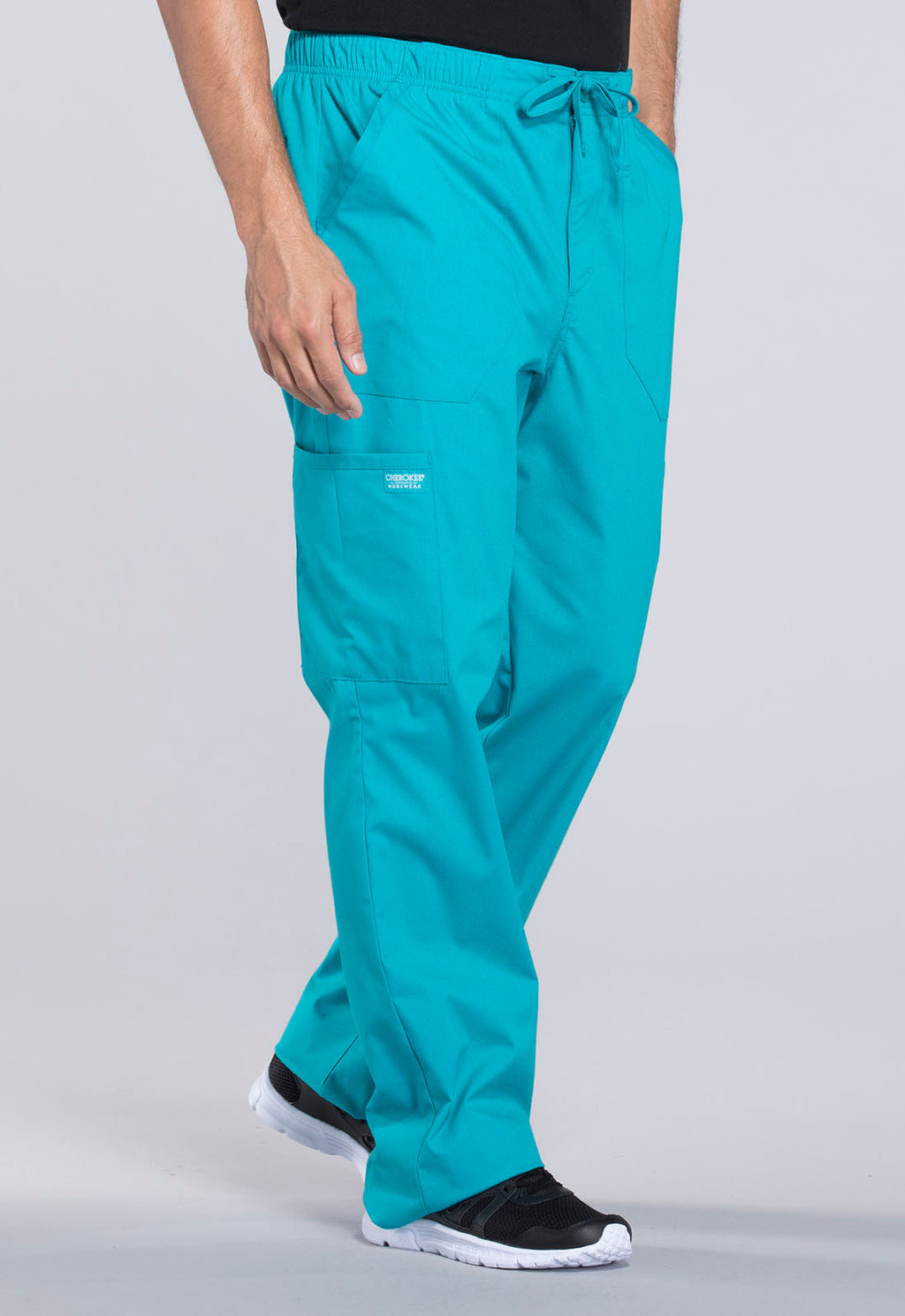 Professionals WW190 Men's Tapered Leg Fly Front Cargo Pants Teal Blue