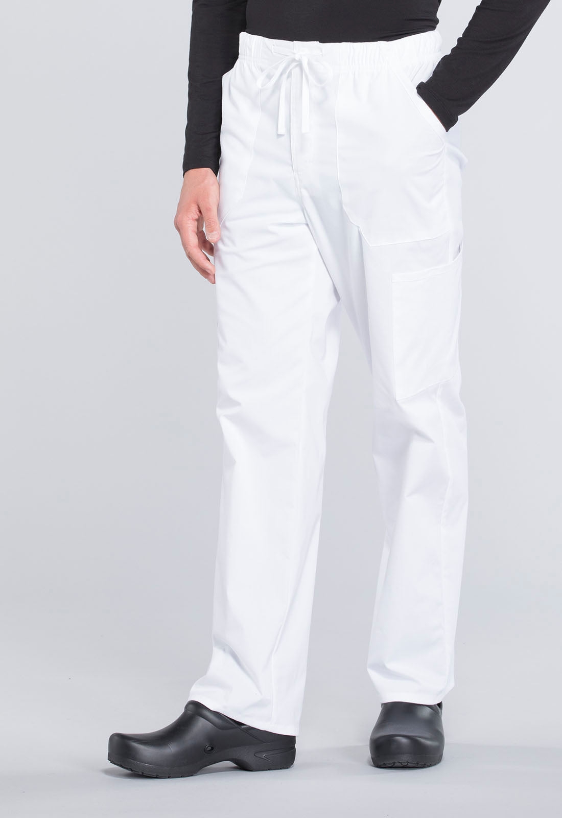 Professionals WW190 Men's Tapered Leg Fly Front Cargo Pants White