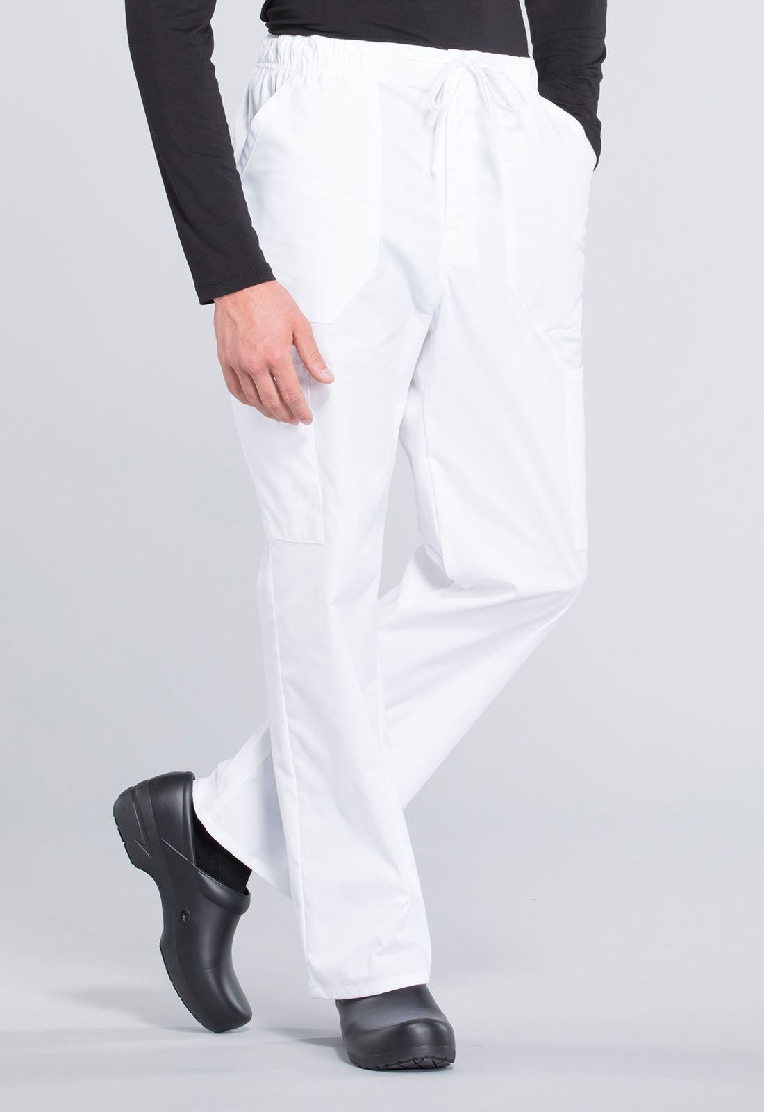 Professionals WW190 Men's Tapered Leg Fly Front Cargo Pants White