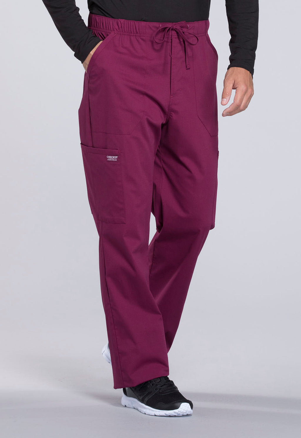 Professionals WW190 Men's Tapered Leg Fly Front Cargo Pants Wine