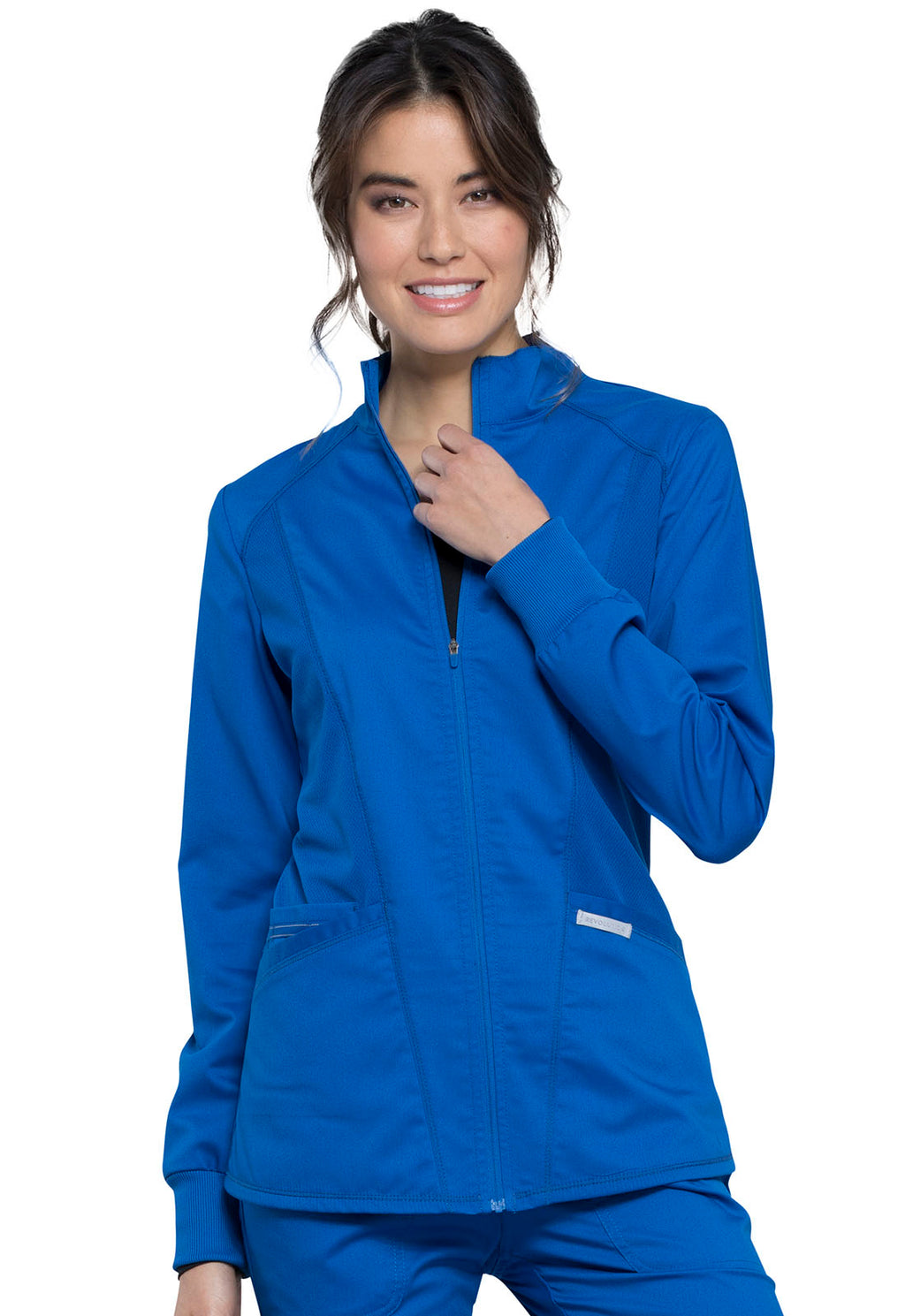 Workwear Revolution WW301 Women's Zip Front High-Low Jacket Royal
