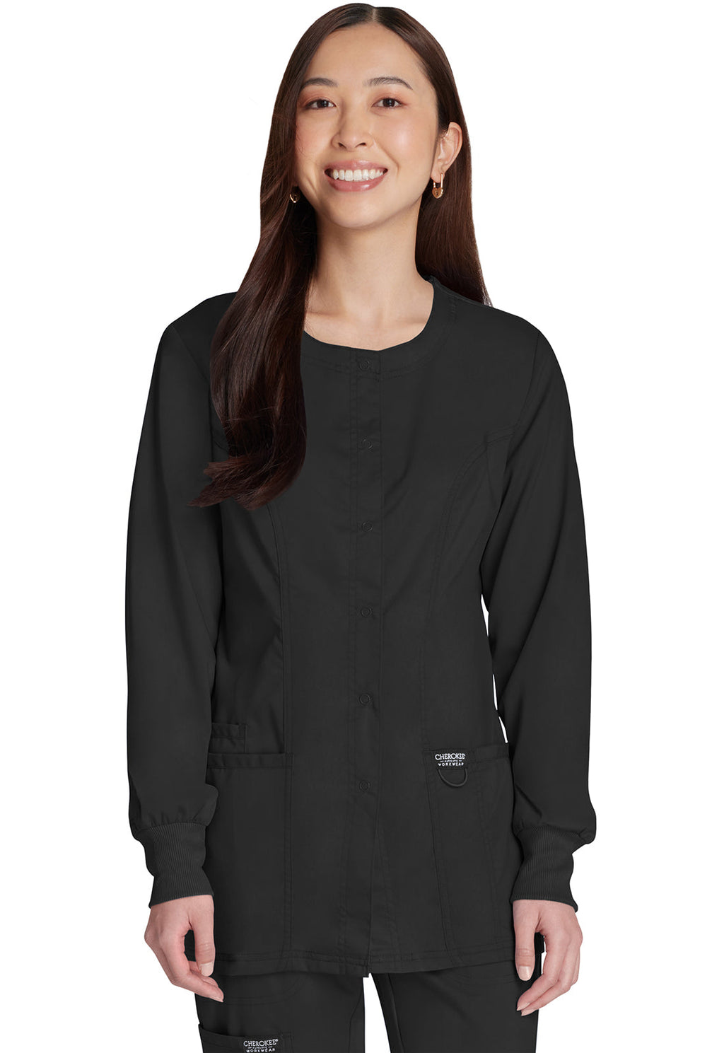 Workwear Revolution WW310 Women's Snap Front Jacket Black