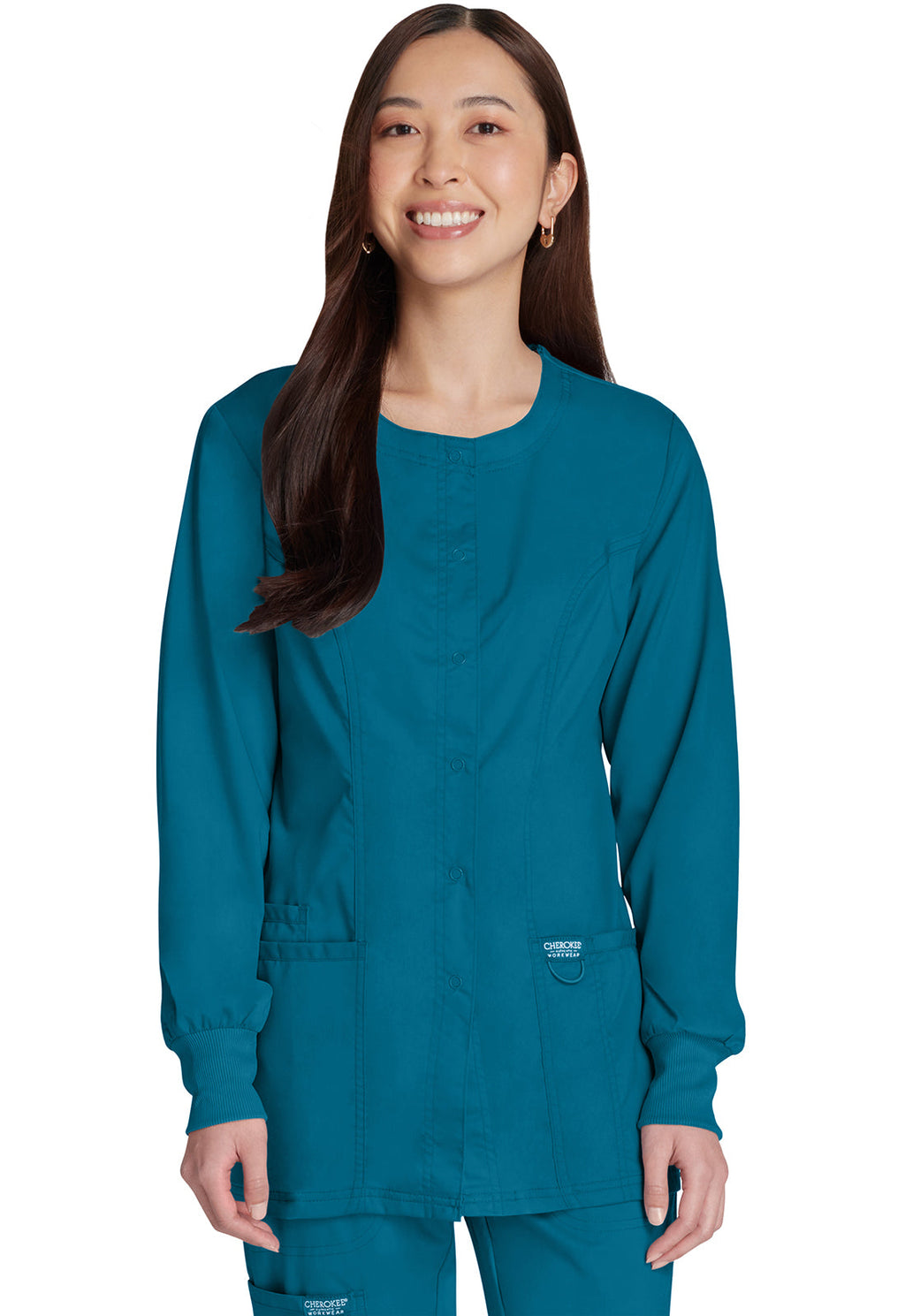Workwear Revolution WW310 Women's Snap Front Jacket Caribbean Blue