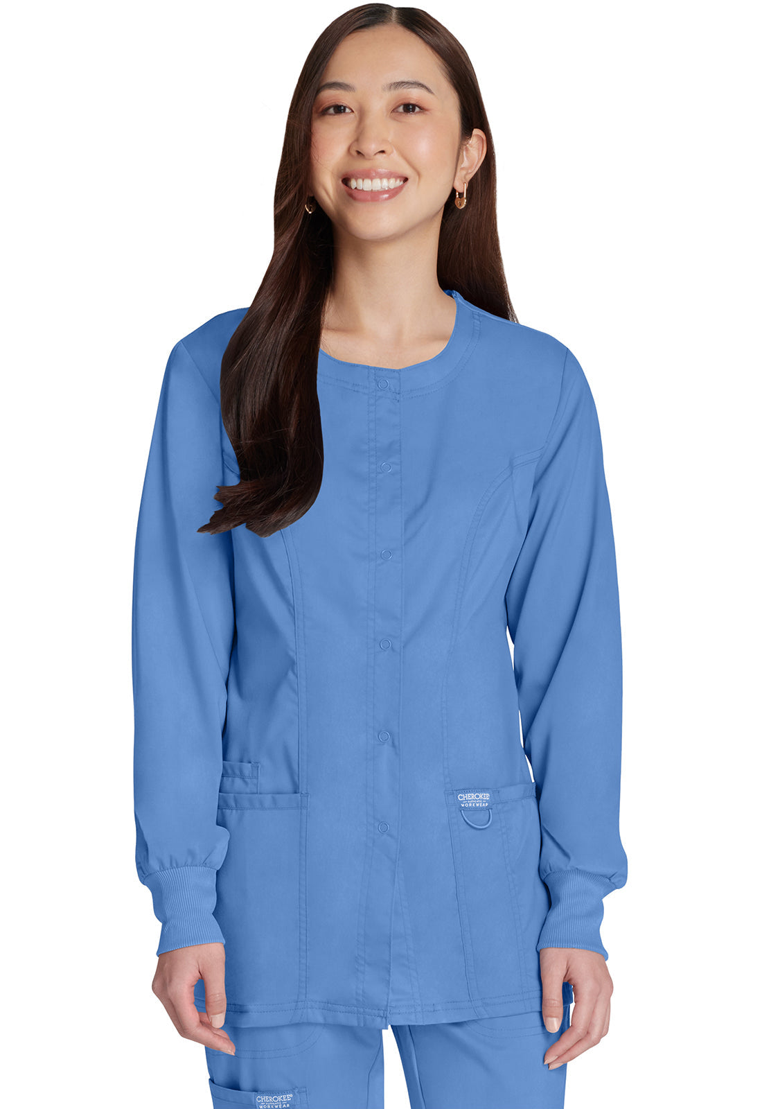 Workwear Revolution WW310 Women's Snap Front Jacket Ciel Blue