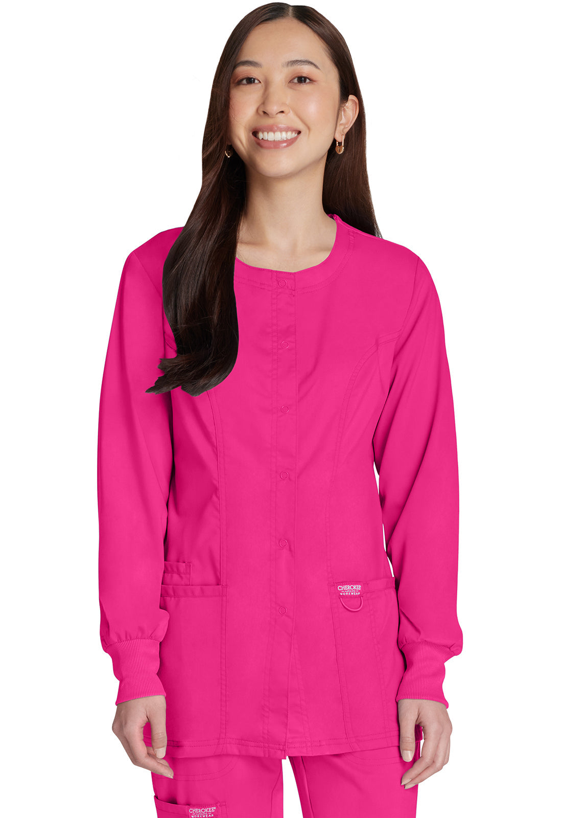 Workwear Revolution WW310 Women's Snap Front Jacket Electric Pink