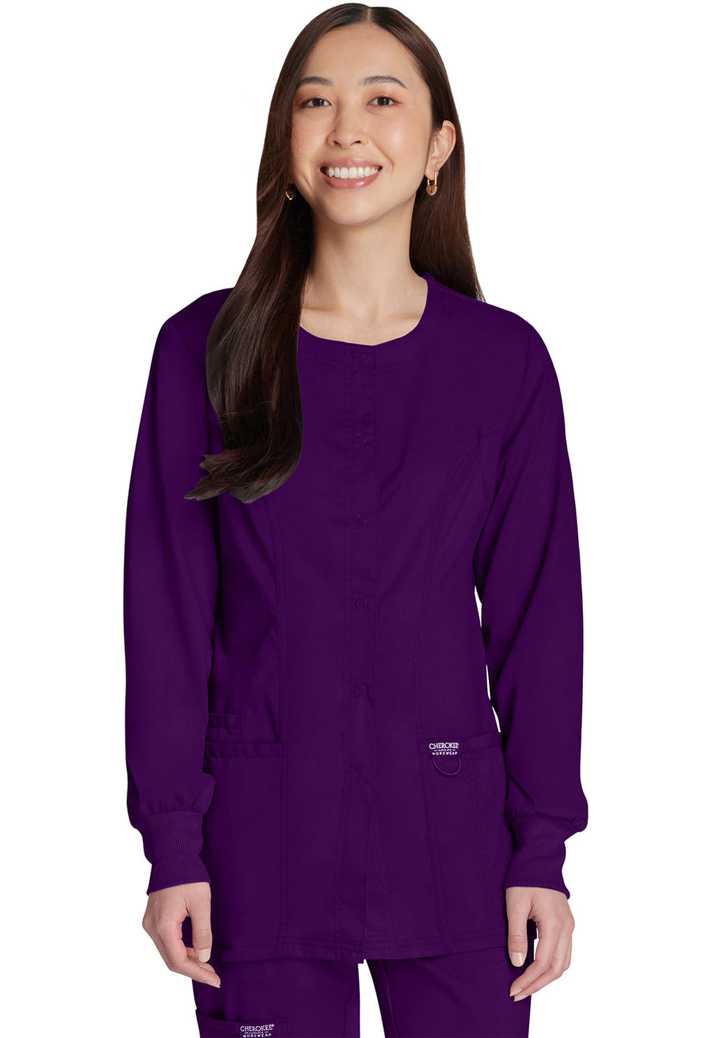 Workwear Revolution WW310 Women's Snap Front Jacket Eggplant