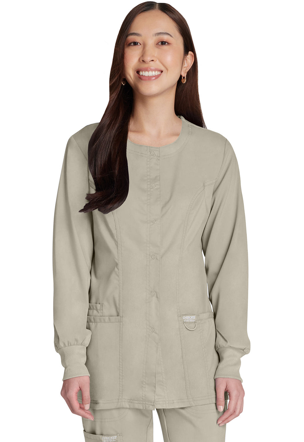 Workwear Revolution WW310 Women's Snap Front Jacket Khaki