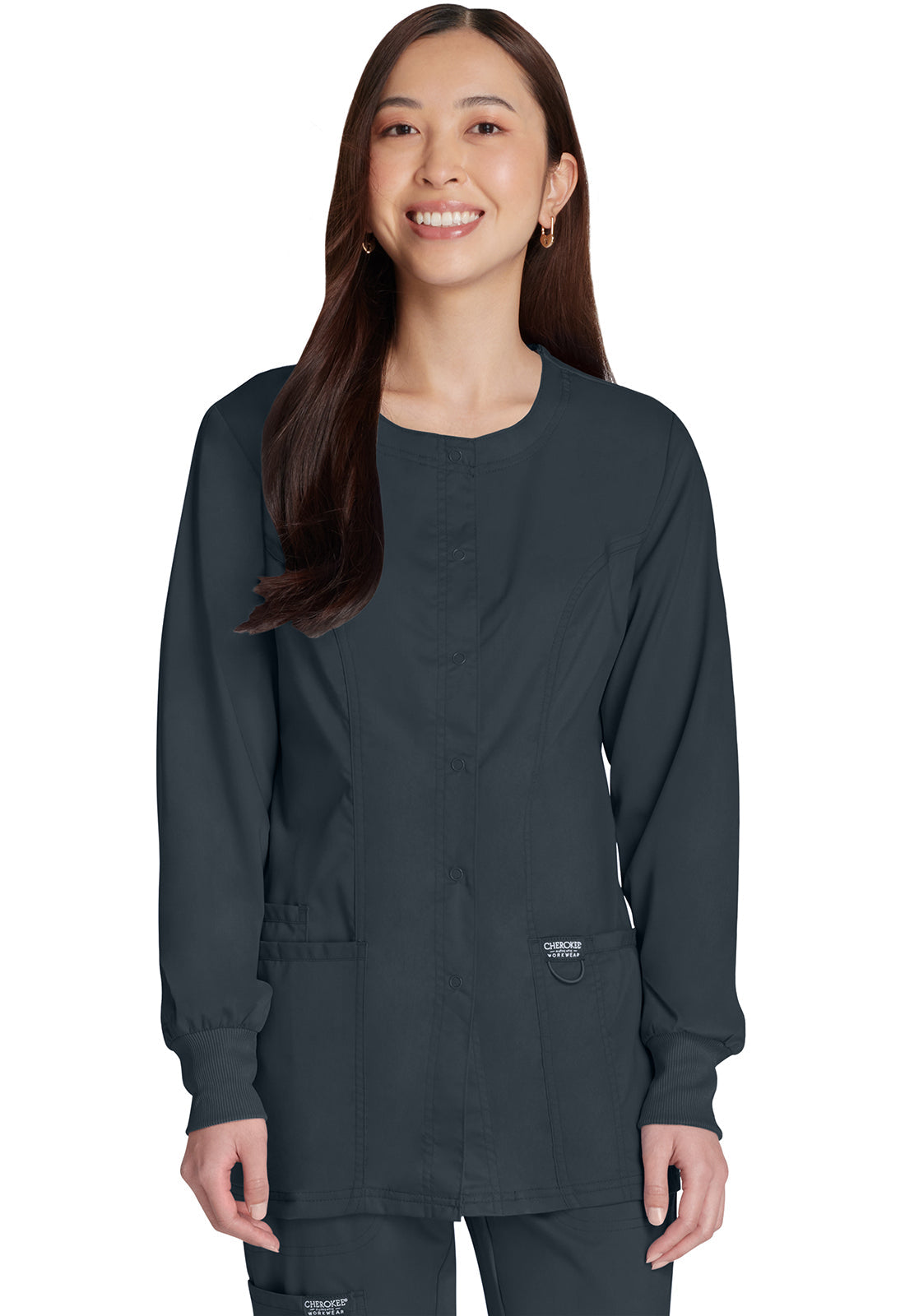 Workwear Revolution WW310 Women's Snap Front Jacket Pewter
