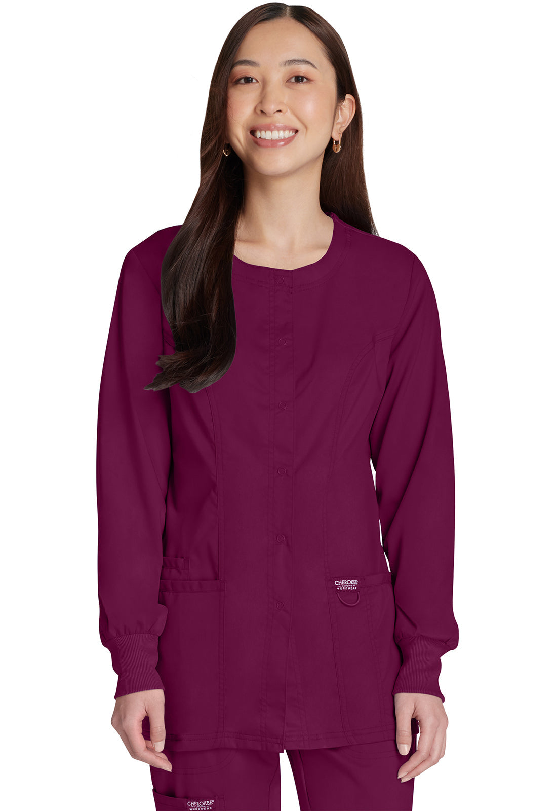 Workwear Revolution WW310 Women's Snap Front Jacket Wine