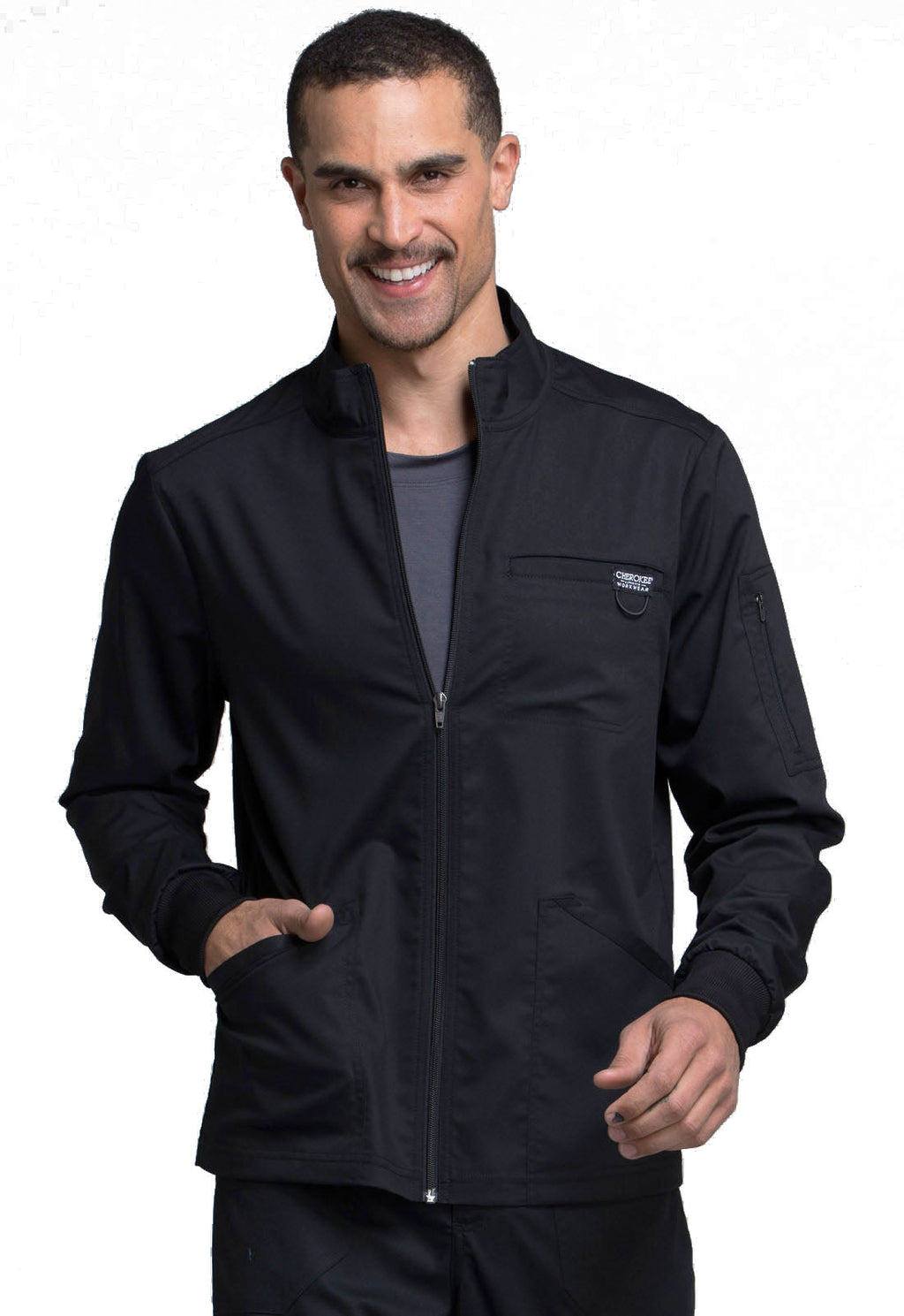 Workwear Revolution WW320 Men's Zip Front Jacket Black