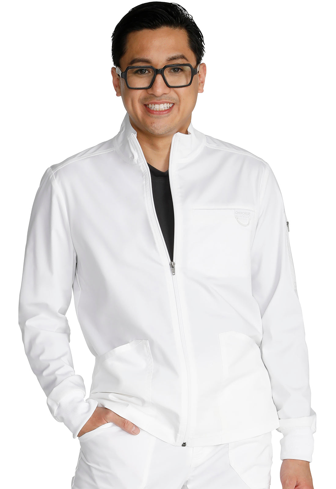 Workwear Revolution WW320 Men's Zip Front Jacket White
