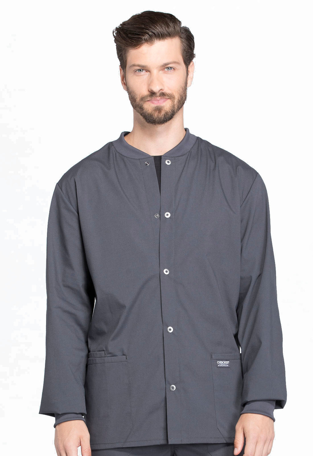 Workwear Professionalessionals WW360 Men's Snap Front Jacket Pewter