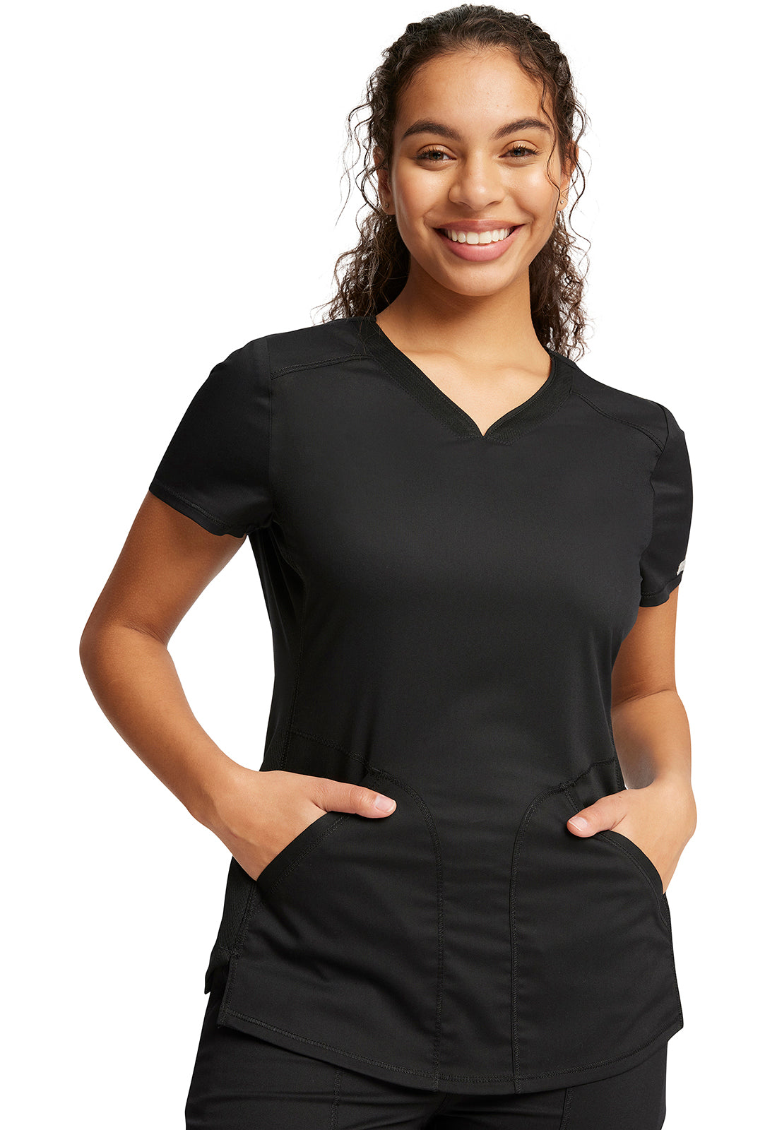 Workwear Revolution WW601 Women's V-Neck Scrub Top Black