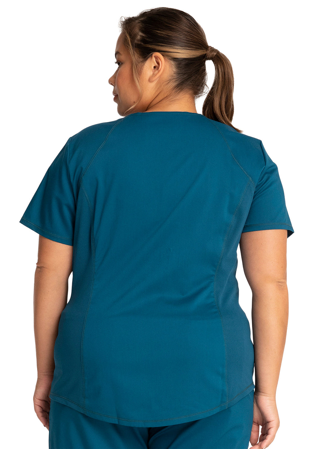 Workwear Revolution WW601 Women's V-Neck Scrub Top Caribbean Blue