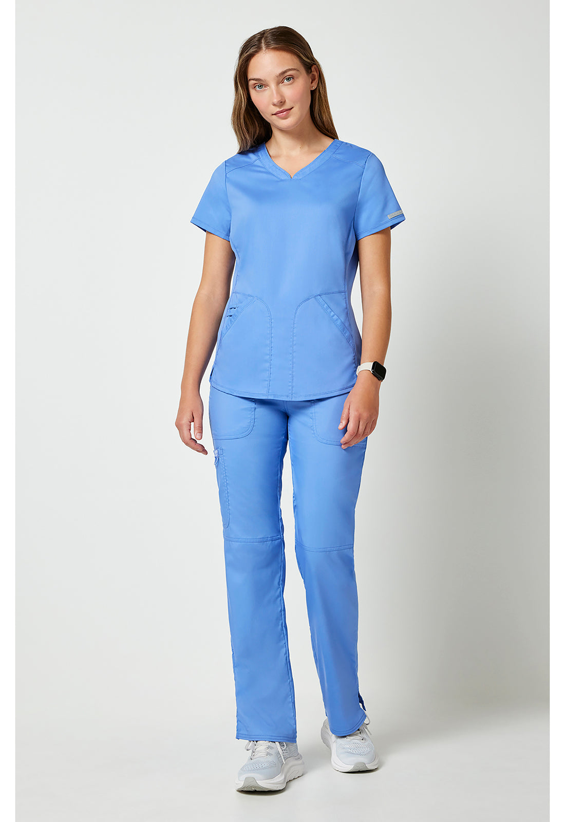 Workwear Revolution WW601 Women's V-Neck Scrub Top Ciel Blue