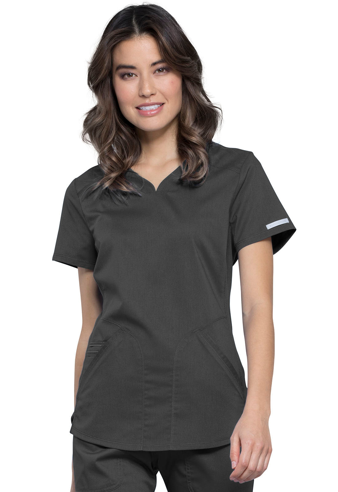 Workwear Revolution WW601 Women's V-Neck Scrub Top Pewter