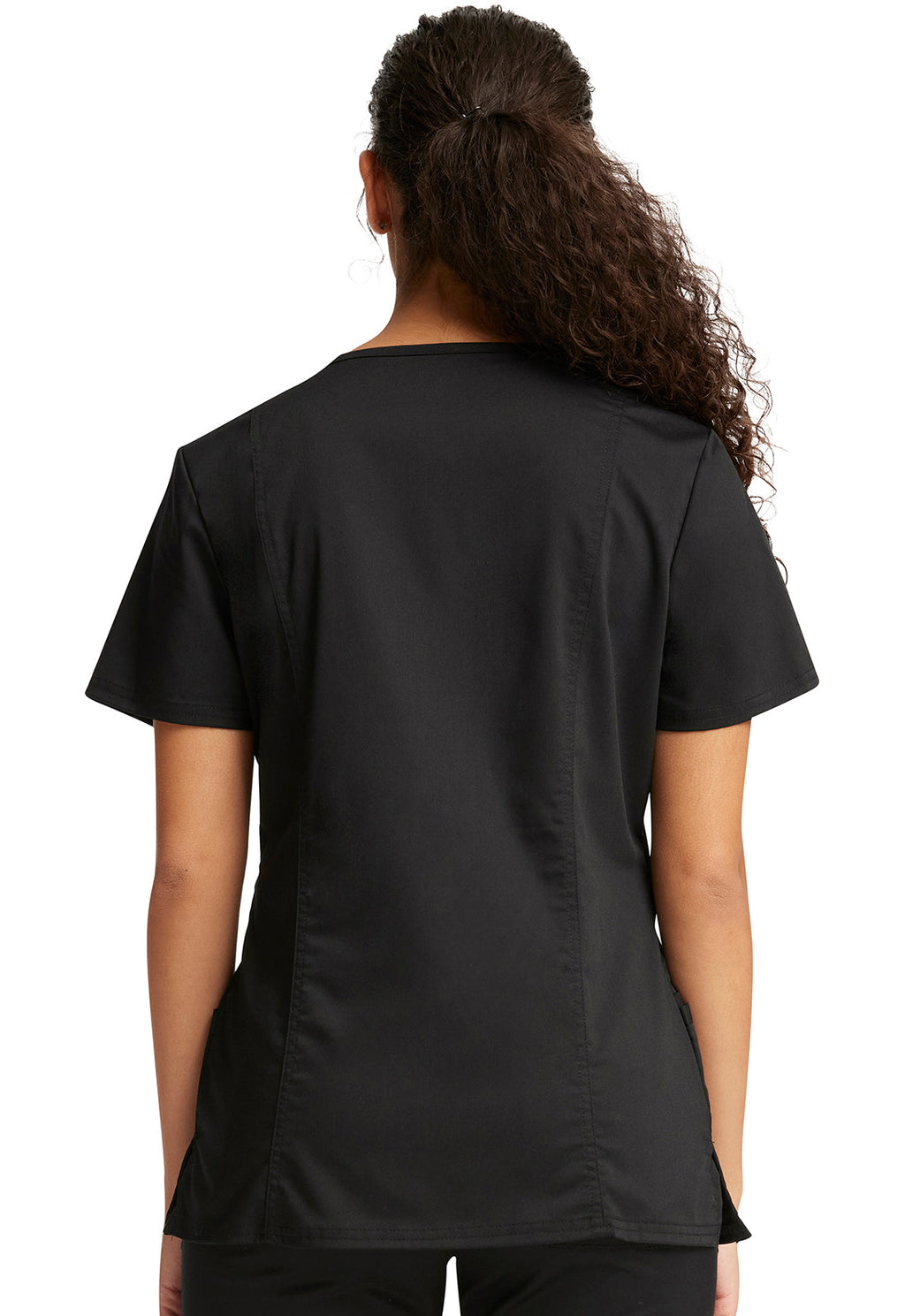 Workwear Revolution WW610 Women's Mock Wrap Scrub Top Black