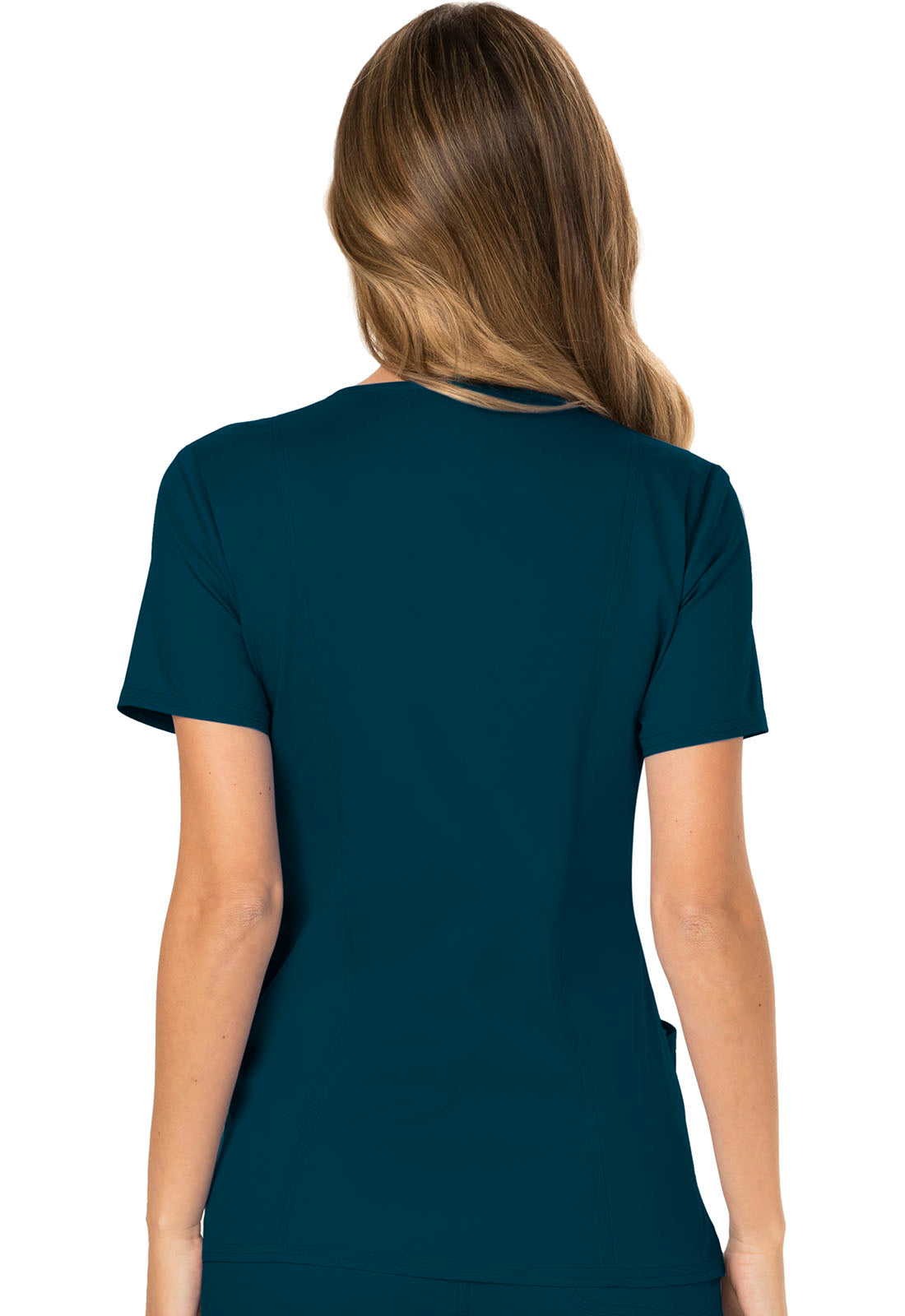 Workwear Revolution WW610 Women's Mock Wrap Scrub Top Caribbean Blue