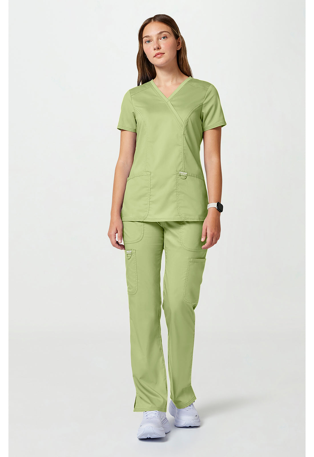 Workwear Revolution WW610 Women's Mock Wrap Scrub Top Cucumber