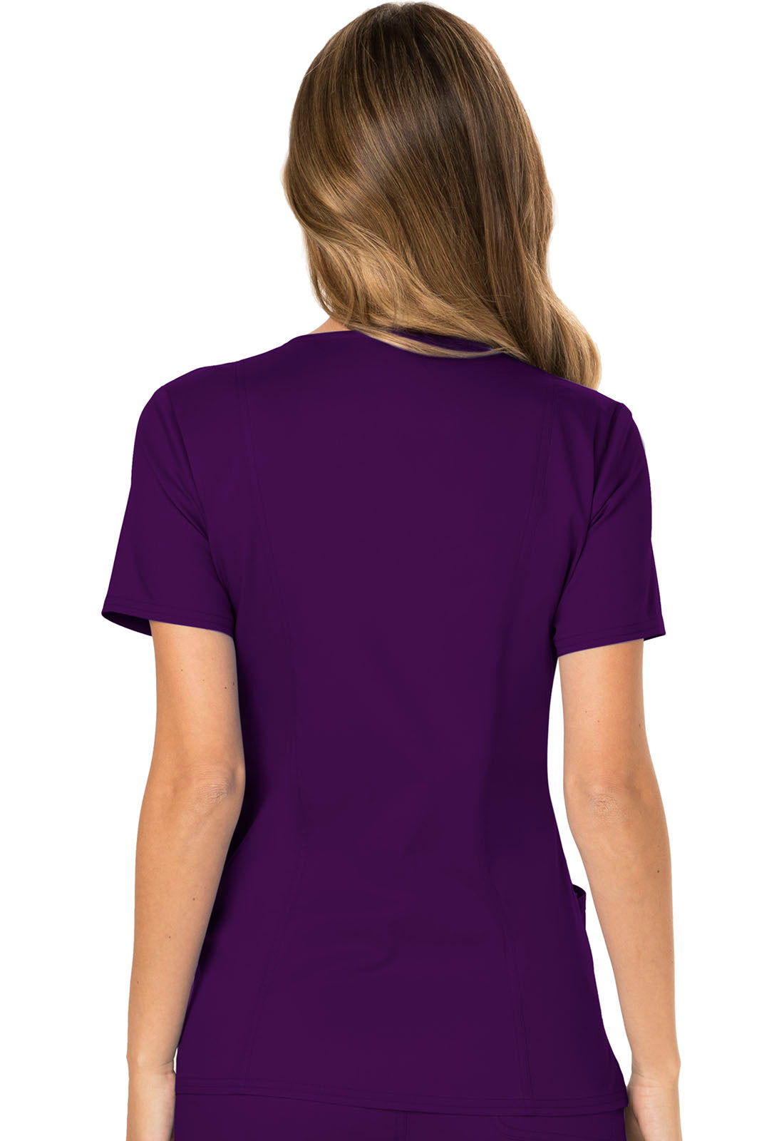 Workwear Revolution WW610 Women's Mock Wrap Scrub Top Eggplant