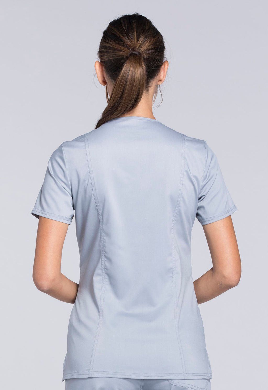 Workwear Revolution WW610 Women's Mock Wrap Scrub Top Grey