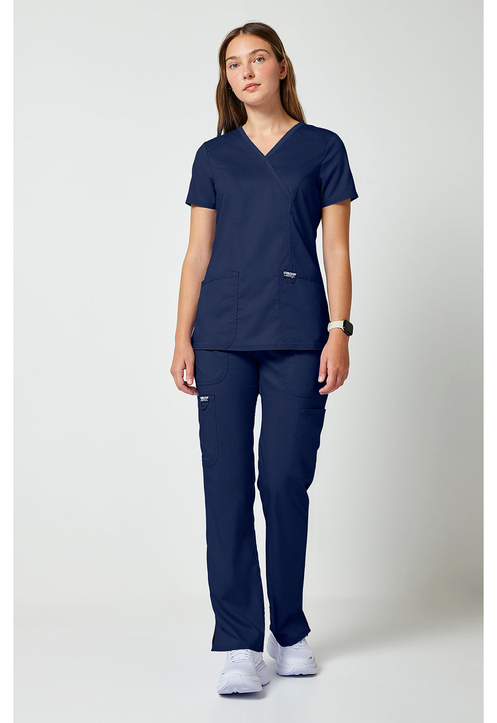 Workwear Revolution WW610 Women's Mock Wrap Scrub Top Navy