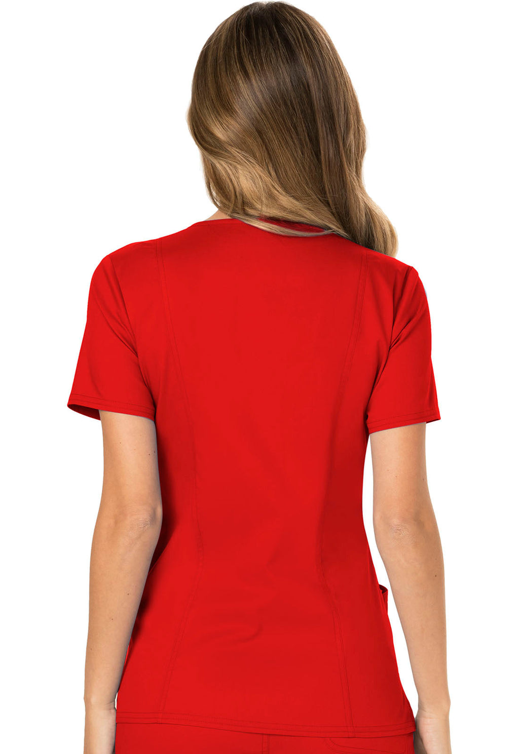 Workwear Revolution WW610 Women's Mock Wrap Scrub Top Red