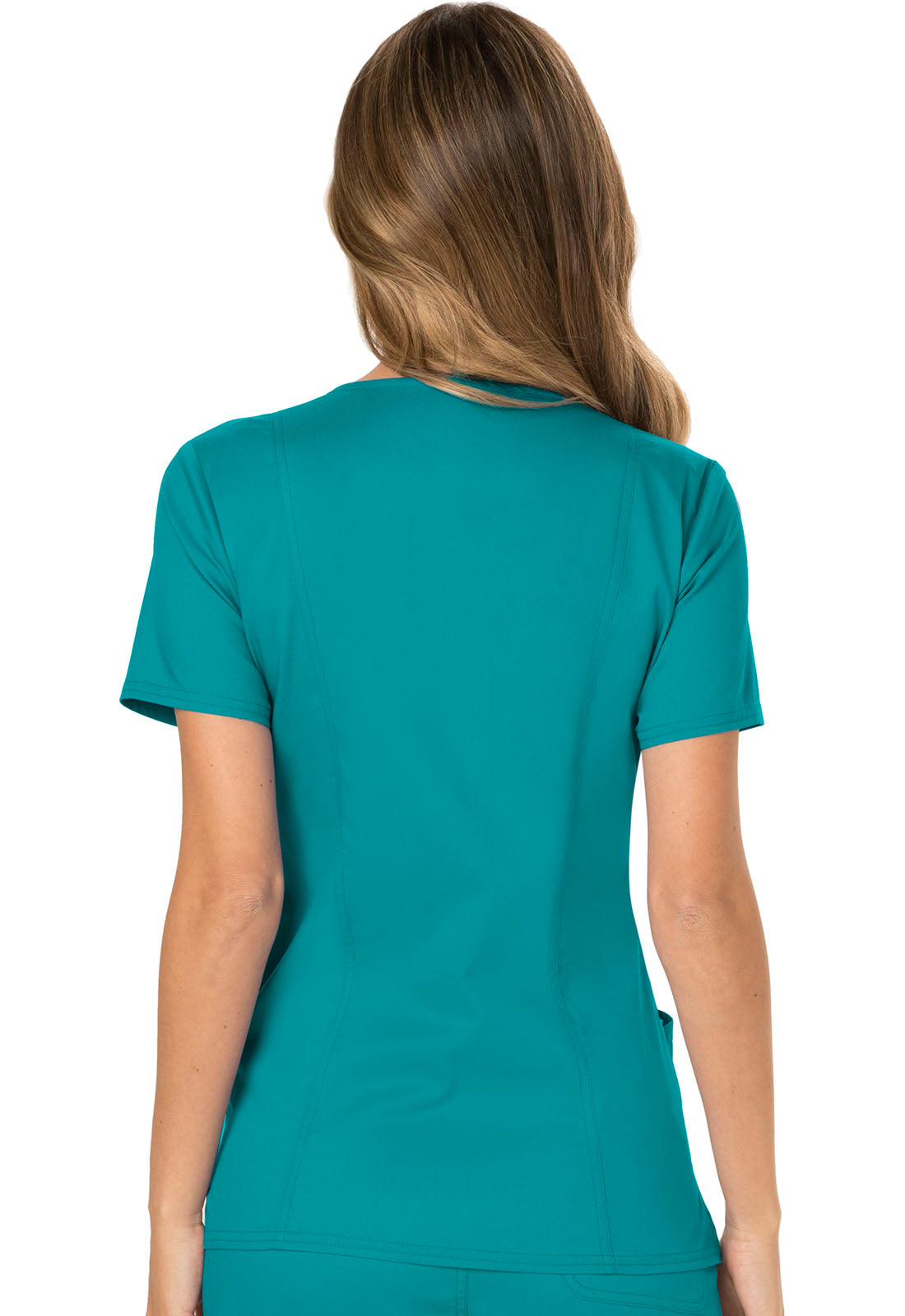 Workwear Revolution WW610 Women's Mock Wrap Scrub Top Teal Blue