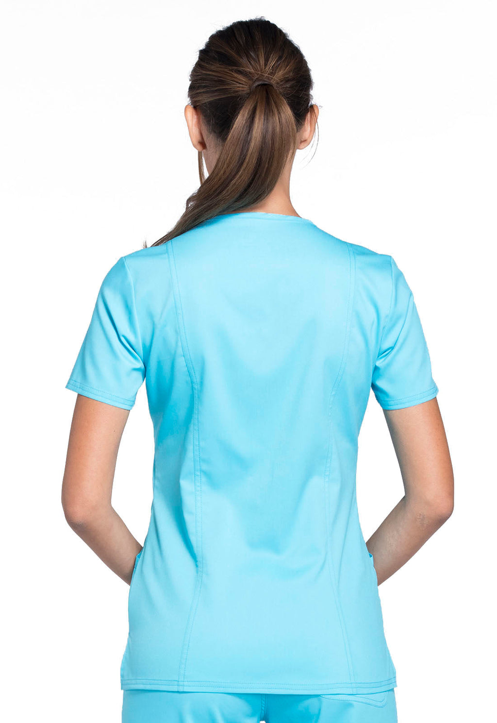 Workwear Revolution WW610 Women's Mock Wrap Scrub Top Turquoise