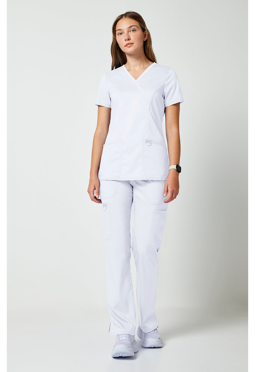 Workwear Revolution WW610 Women's Mock Wrap Scrub Top White