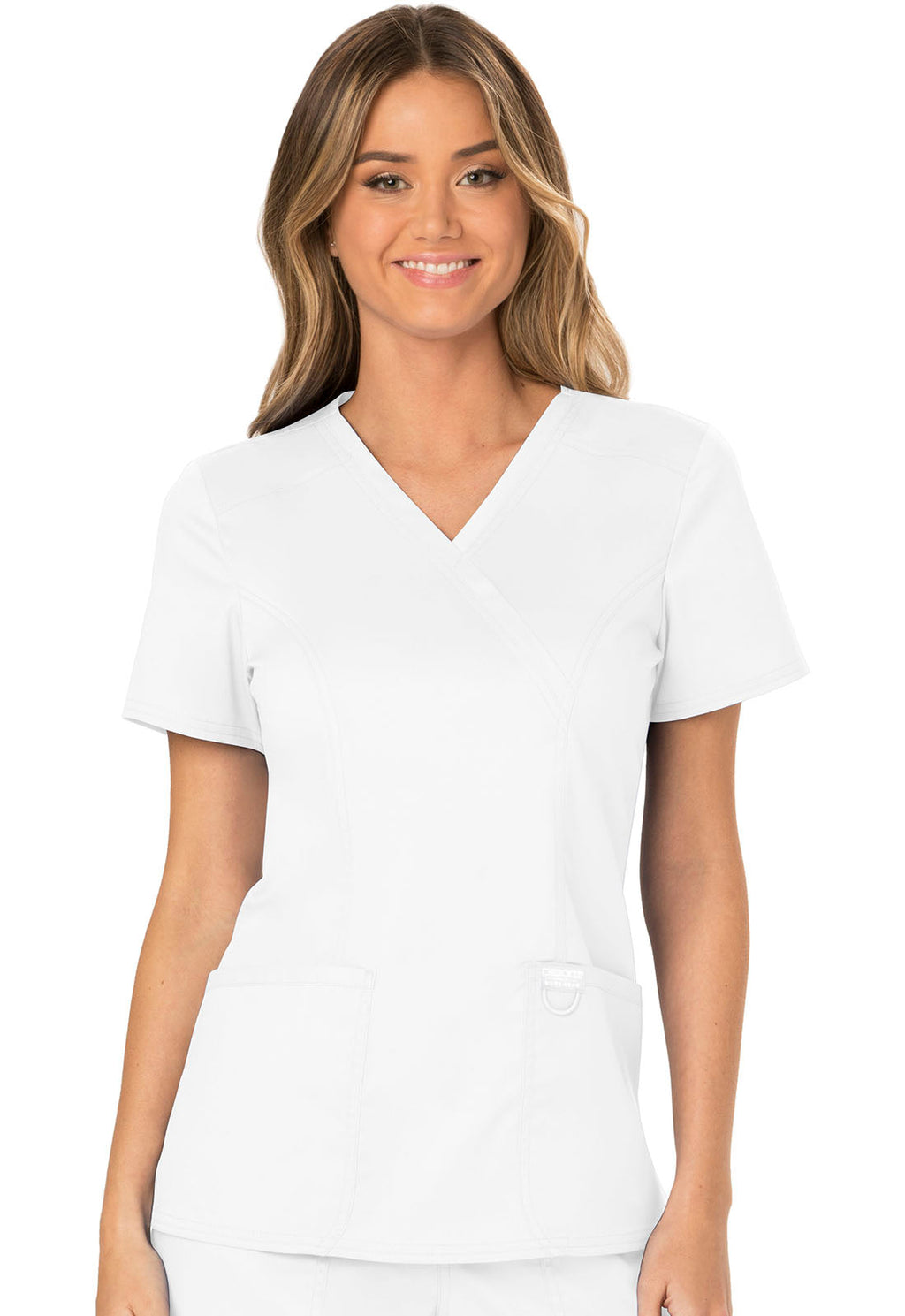 Workwear Revolution WW610 Women's Mock Wrap Scrub Top White