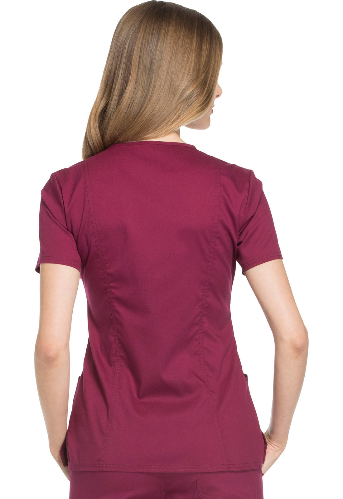 Workwear Revolution WW610 Women's Mock Wrap Scrub Top Wine