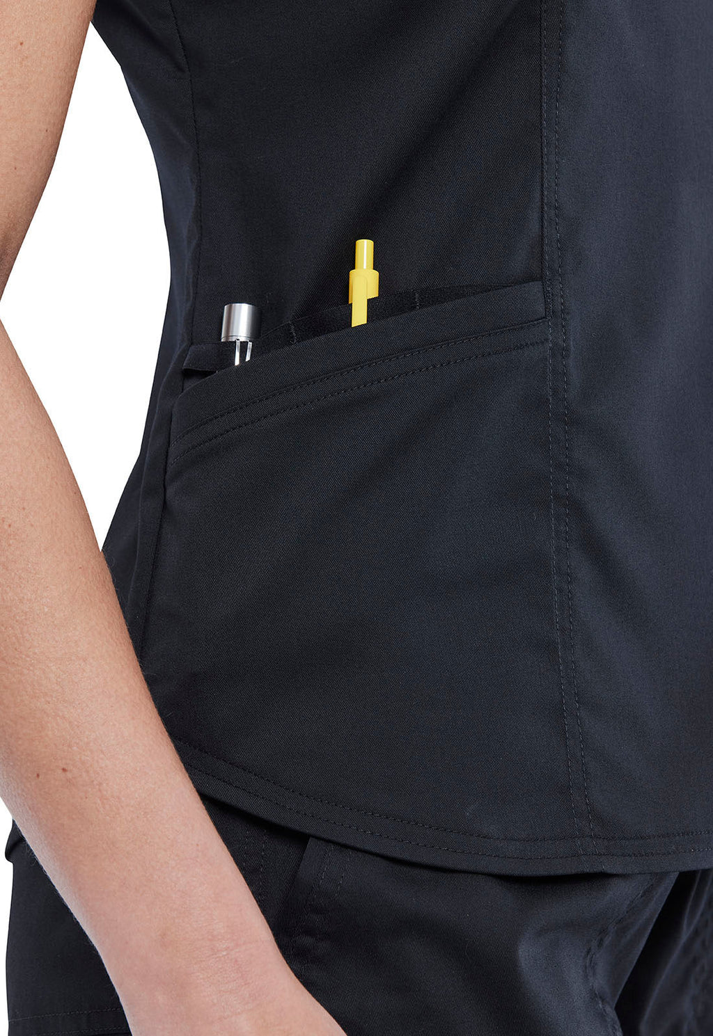 Workwear Revolution WW612 Women's V-Neck Scrub Top Black