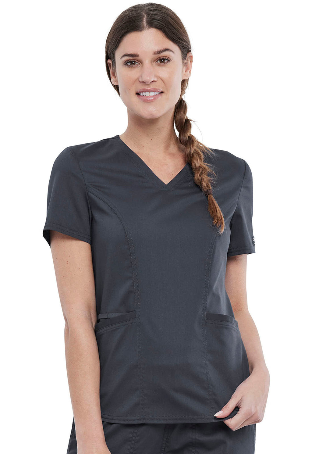 Workwear Revolution WW612 Women's V-Neck Scrub Top Pewter
