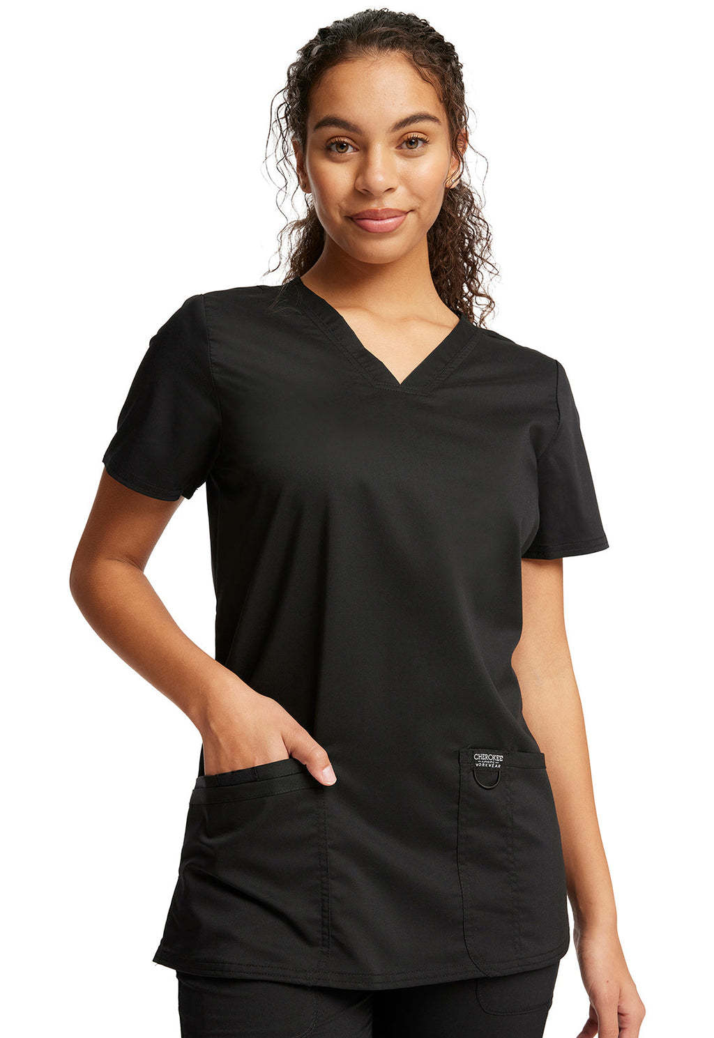 Workwear Revolution WW620 Women's V-Neck Scrub Top Black