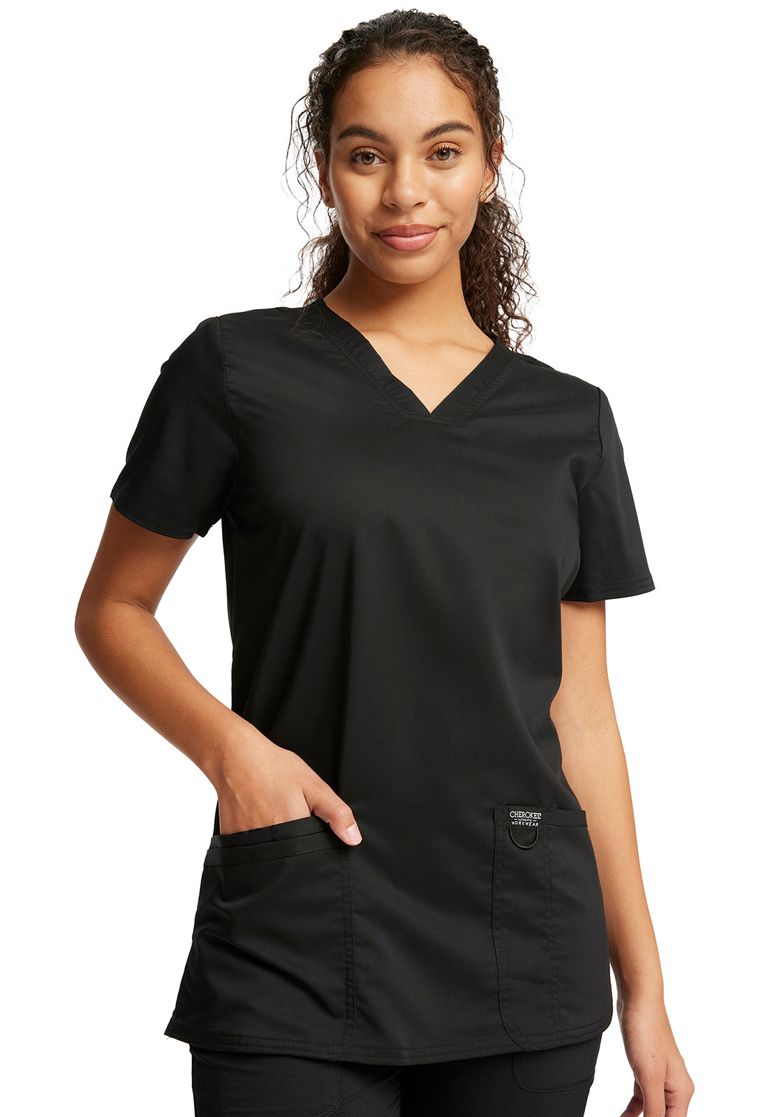 Workwear Revolution WW620 Women's V-Neck Scrub Top Black