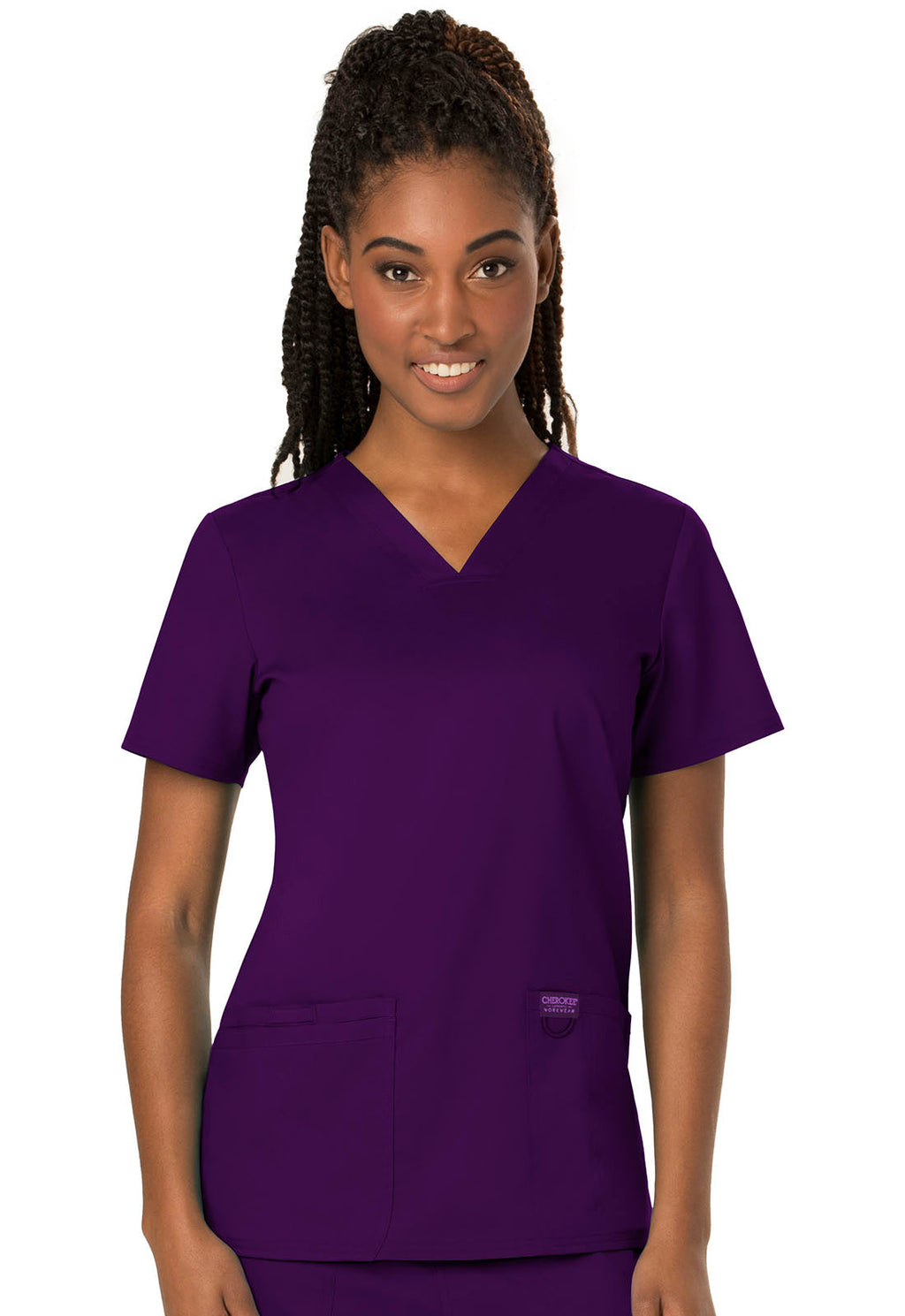Workwear Revolution WW620 Women's V-Neck Scrub Top Eggplant