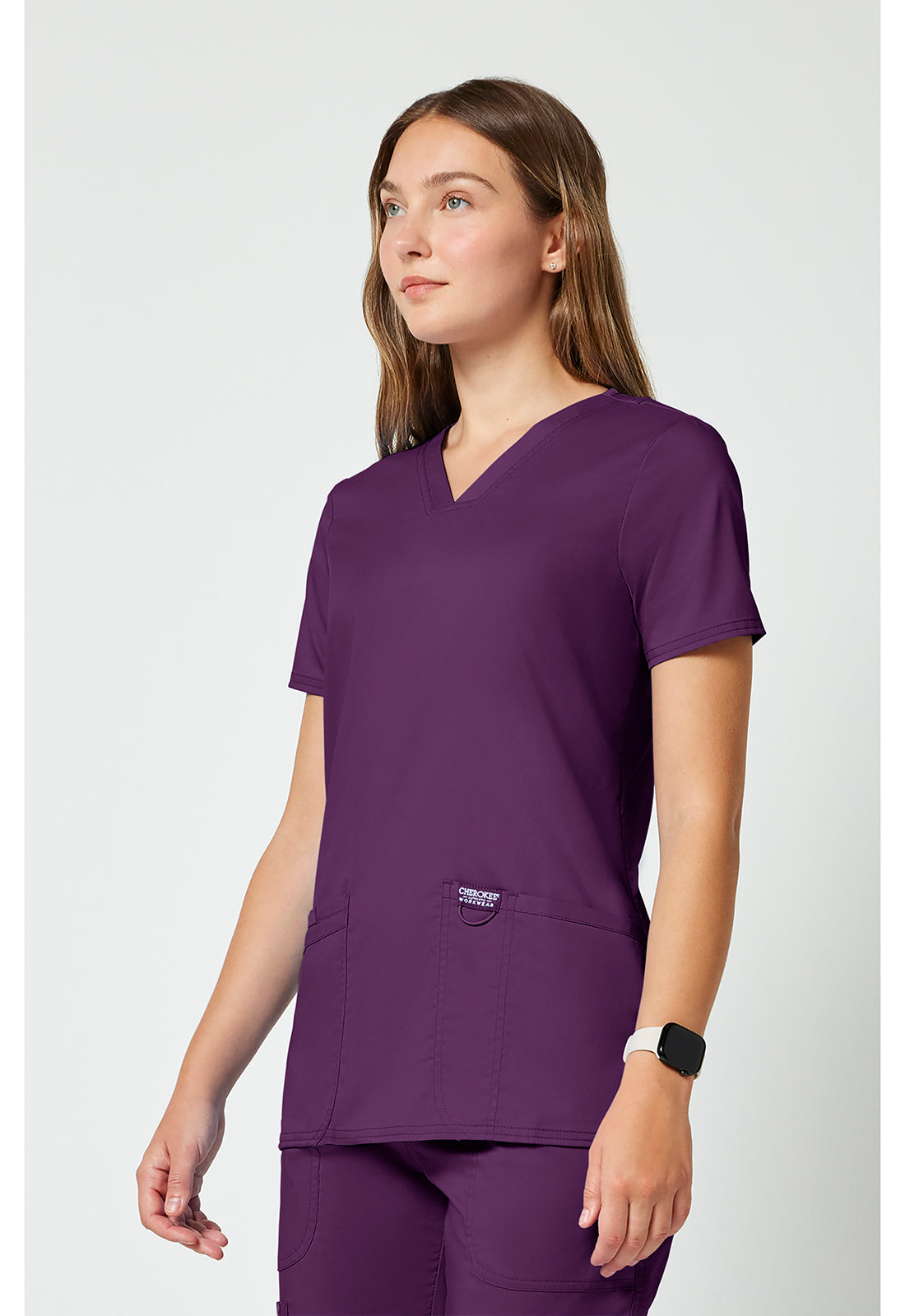 Workwear Revolution WW620 Women's V-Neck Scrub Top Eggplant