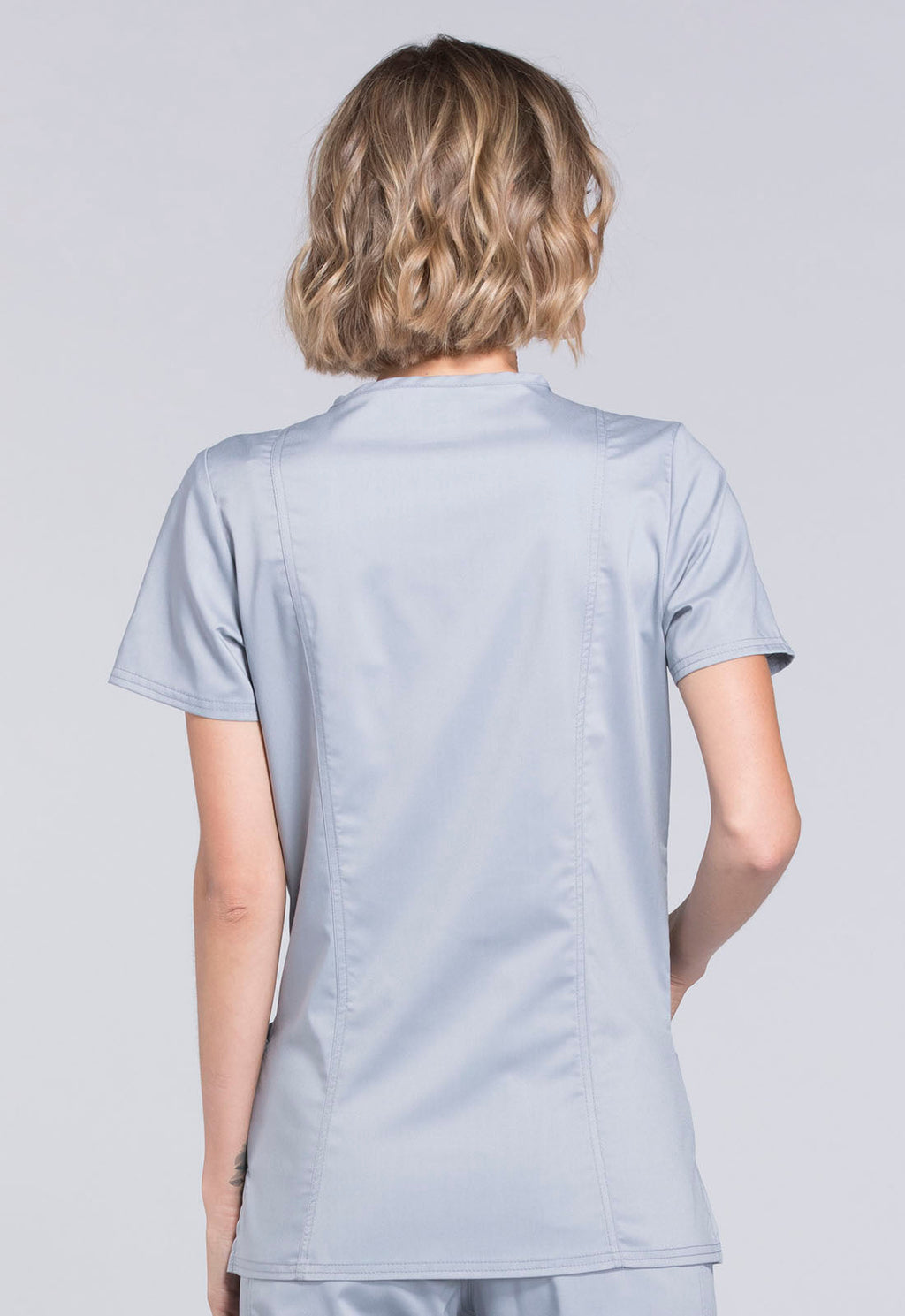 Workwear Revolution WW620 Women's V-Neck Scrub Top Grey