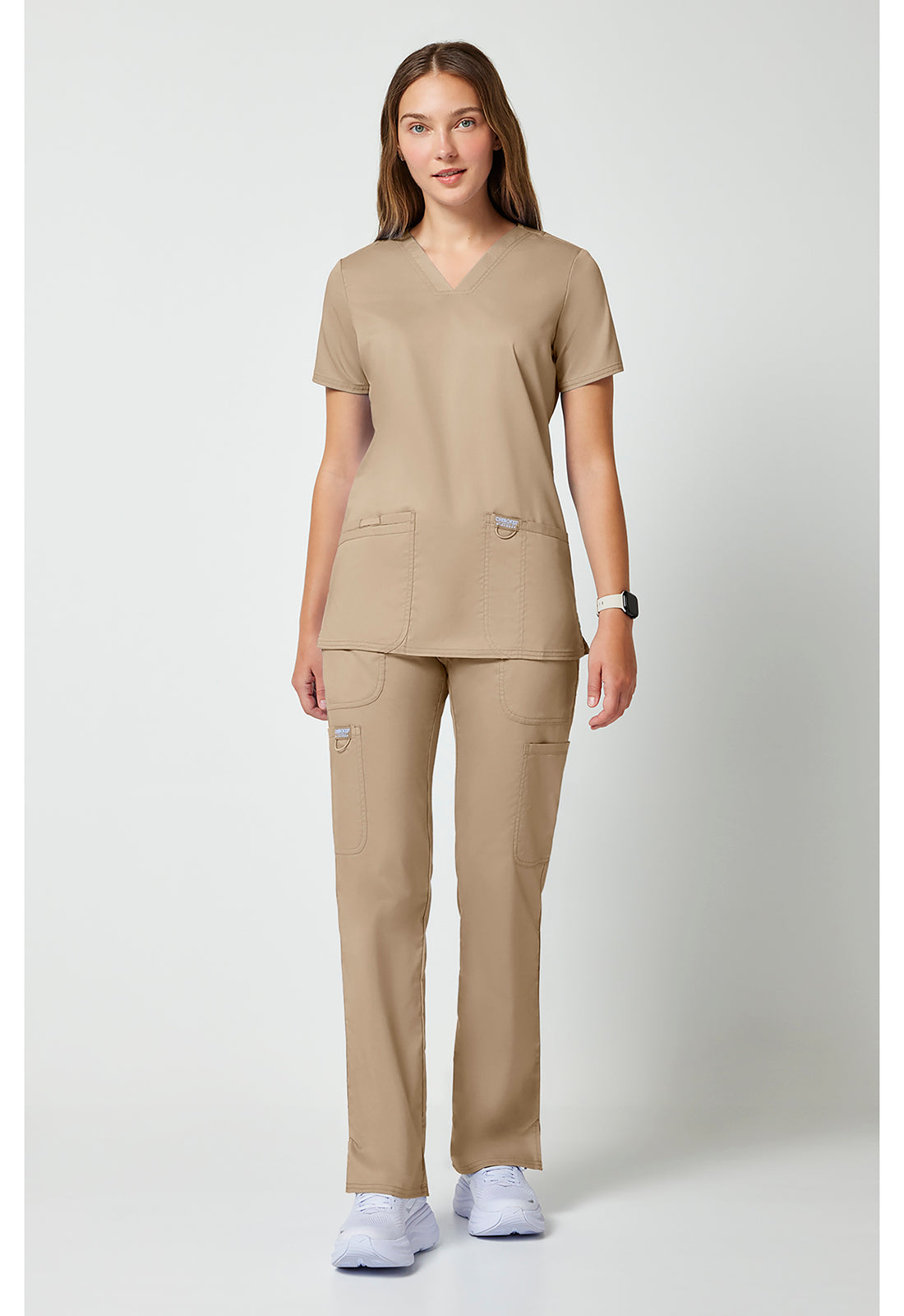 Workwear Revolution WW620 Women's V-Neck Scrub Top Khaki