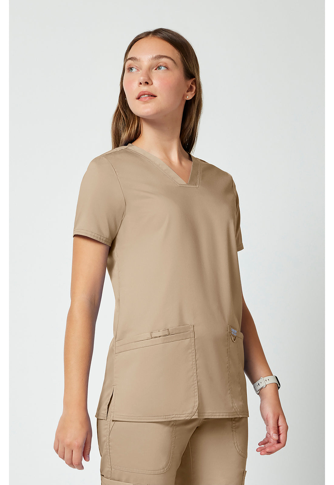 Workwear Revolution WW620 Women's V-Neck Scrub Top Khaki