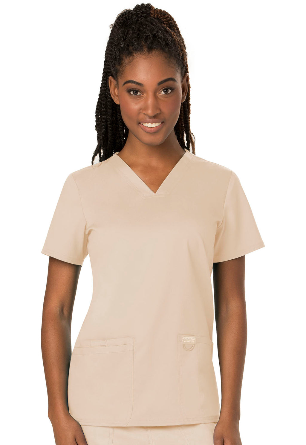 Workwear Revolution WW620 Women's V-Neck Scrub Top Khaki