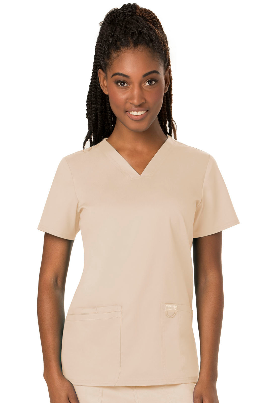 Workwear Revolution WW620 Women's V-Neck Scrub Top Khaki