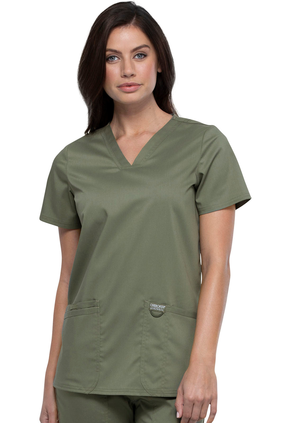 Workwear Revolution WW620 Women's V-Neck Scrub Top Olive
